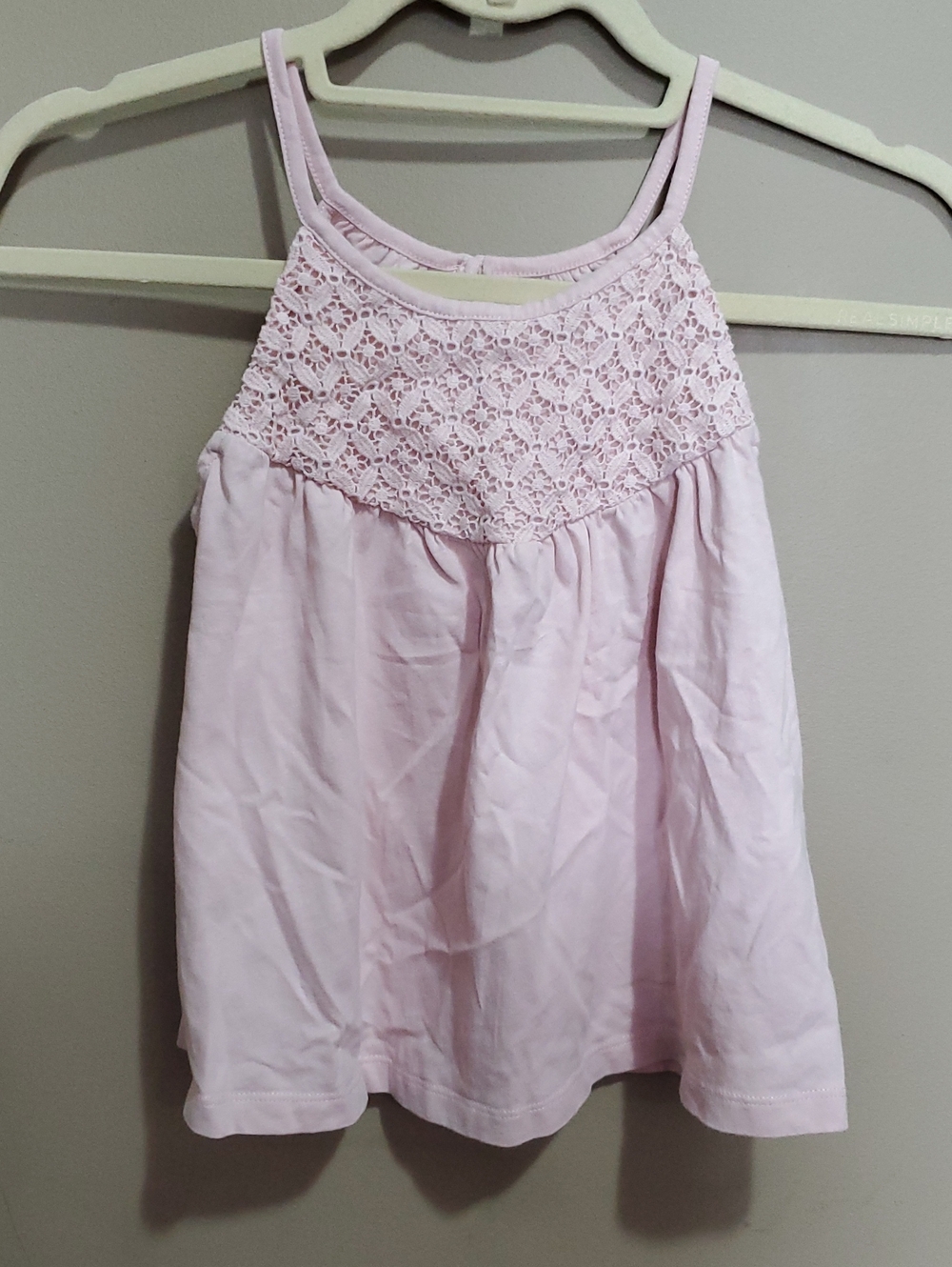 Carter's Pale Pink Crochet Yoke Tank Top Size 10